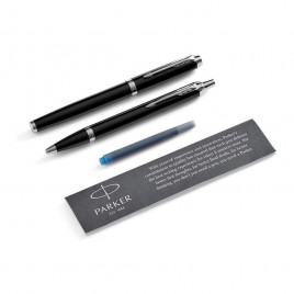 Подарочный набор "Parker": Ручка перьевая + ручка шариковая "Parker" IM - Black CT