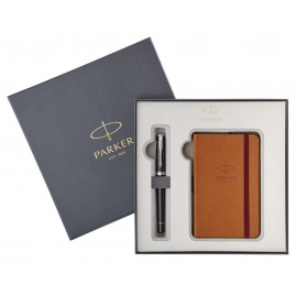 Набор подарочный Parker Urban Premium - Ebony Metal CT, перьевая ручка, M + блокнот*