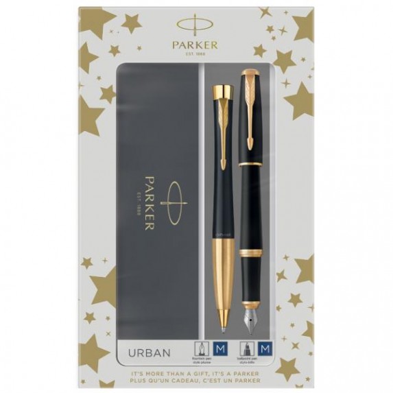 Набор подарочный Parker Urban Core - Muted Black GT, ручка перьевая+ручка шариковая