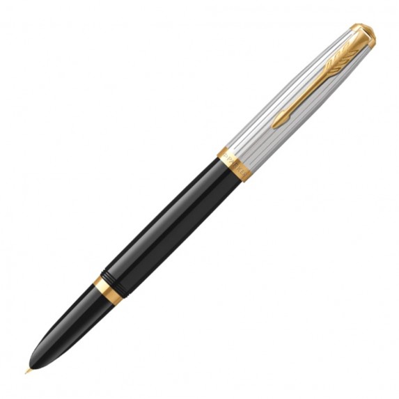 Ручка перьевая Parker 51 Premium, Black / Silver GT, F