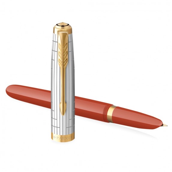 Ручка перьевая Parker 51 Premium, Red / Silver GT, F