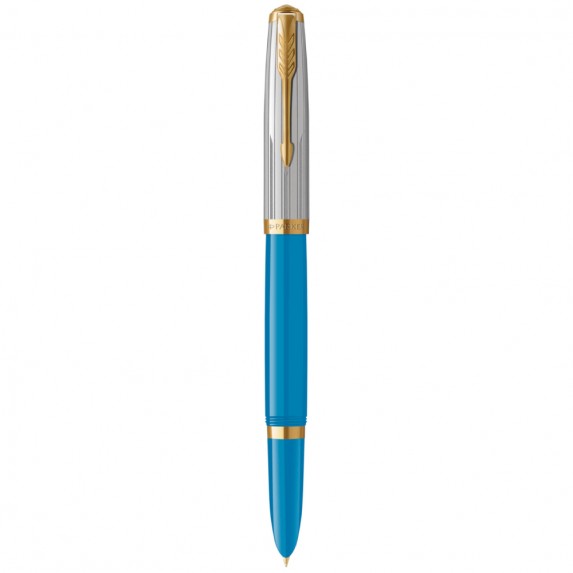 Ручка перьевая Parker 51 Premium, Turquoise / Silver GT, F