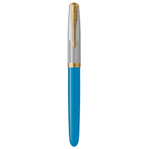 Ручка перьевая Parker 51 Premium, Turquoise / Silver GT, F