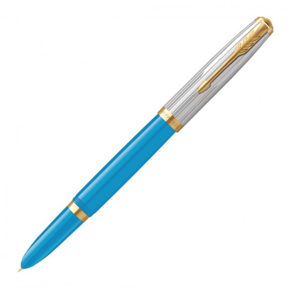 Ручка перьевая Parker 51 Premium, Turquoise / Silver GT, F