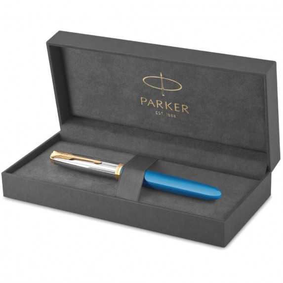 Ручка перьевая Parker 51 Premium, Turquoise / Silver GT, F