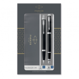 Подарочный набор  Parker: Ручка перьевая + ручка шариковая IM - Black CT