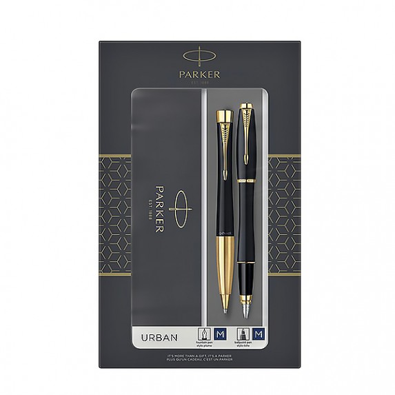 Набор подарочный Parker Urban Core - Muted Black GT, ручка перьевая+ручка шариковая
