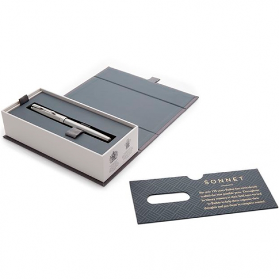 Parker Sonnet Core - Stainless Steel CT, перьевая ручка, F, BL