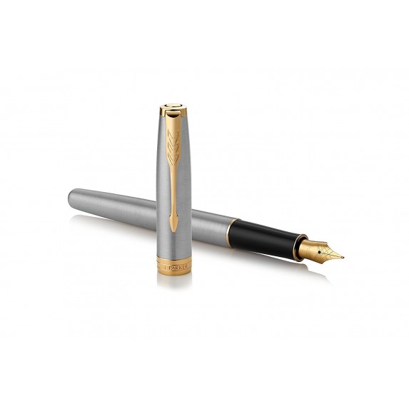 Parker Sonnet Core - Stainless Steel GT, перьевая ручка, F, BL