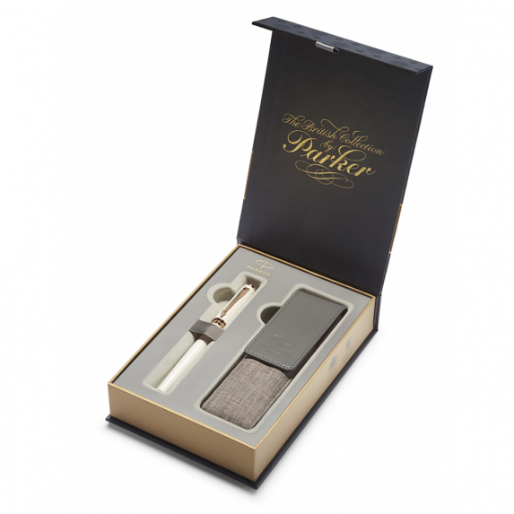 Набор подарочный Parker Ingenuity - Pearl PGT, ручка 5th пишущий узел, F, BL + чехол